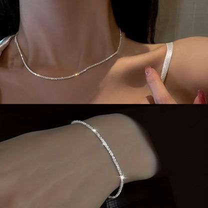 Silver Plated Necklace And Bracelet Set 1