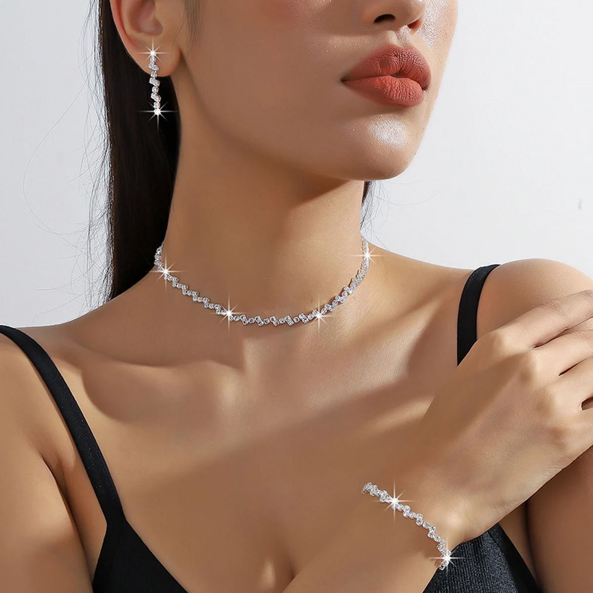 Silver Plated Necklace And Bracelet Set 2