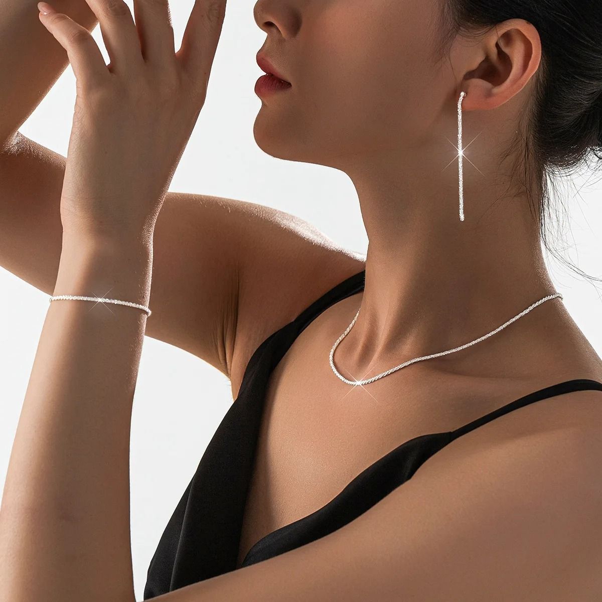 Silver Plated Necklace And Bracelet Set 11