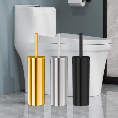 Stainless Steel Toilet Bowl Brush and Holder, Long Handle for Deep Cleaning and Bathroom Organization