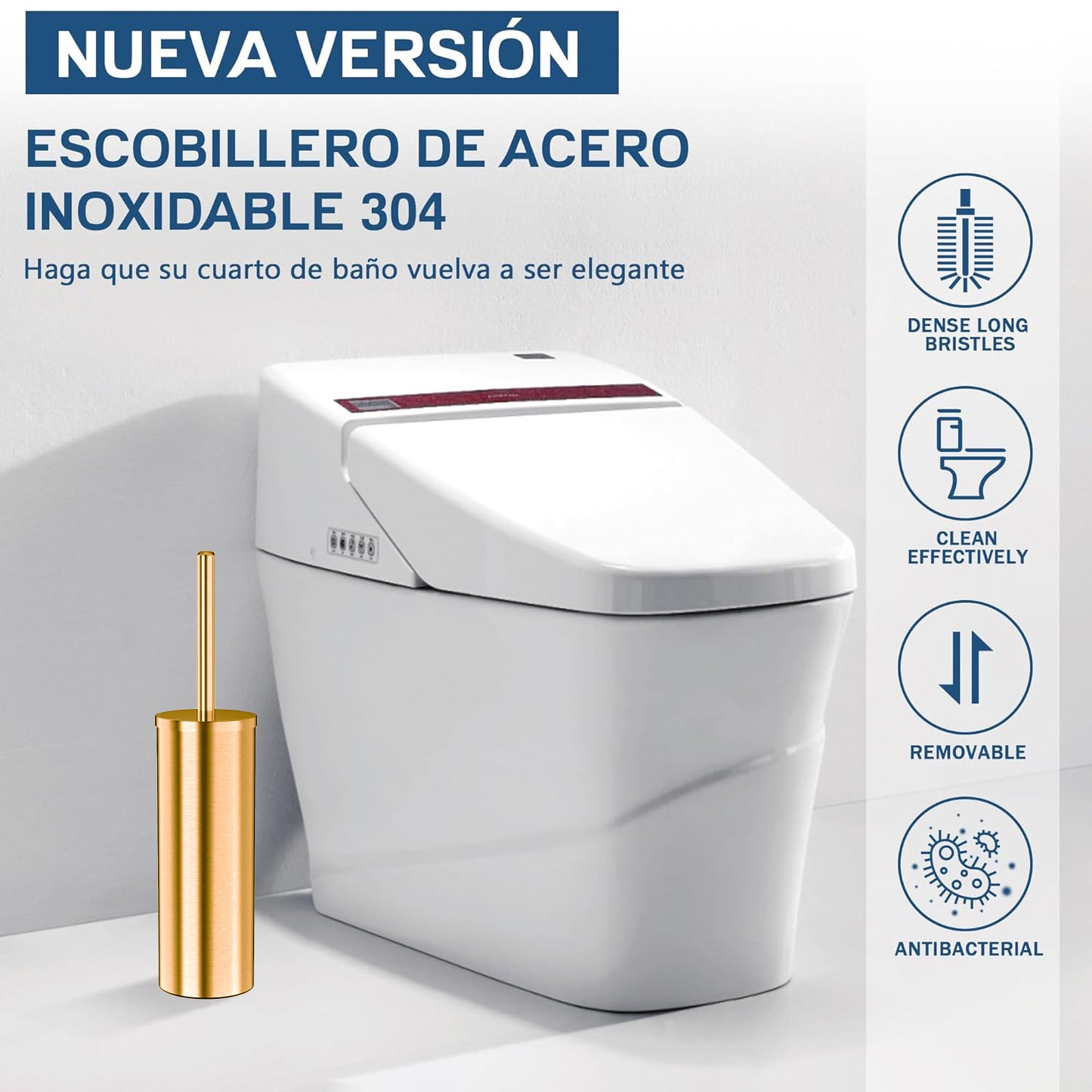 Stainless Steel Toilet Bowl Brush And Holder Long Handle For Deep Cleaning And Bathroom Organizatio 7