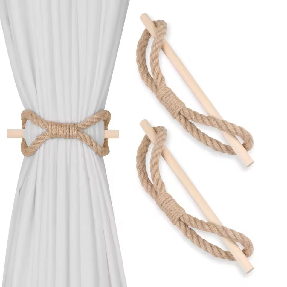 Solid Wooden Curtain Tieback – Rustic Curtain Buckle & Holdback for Home Decor