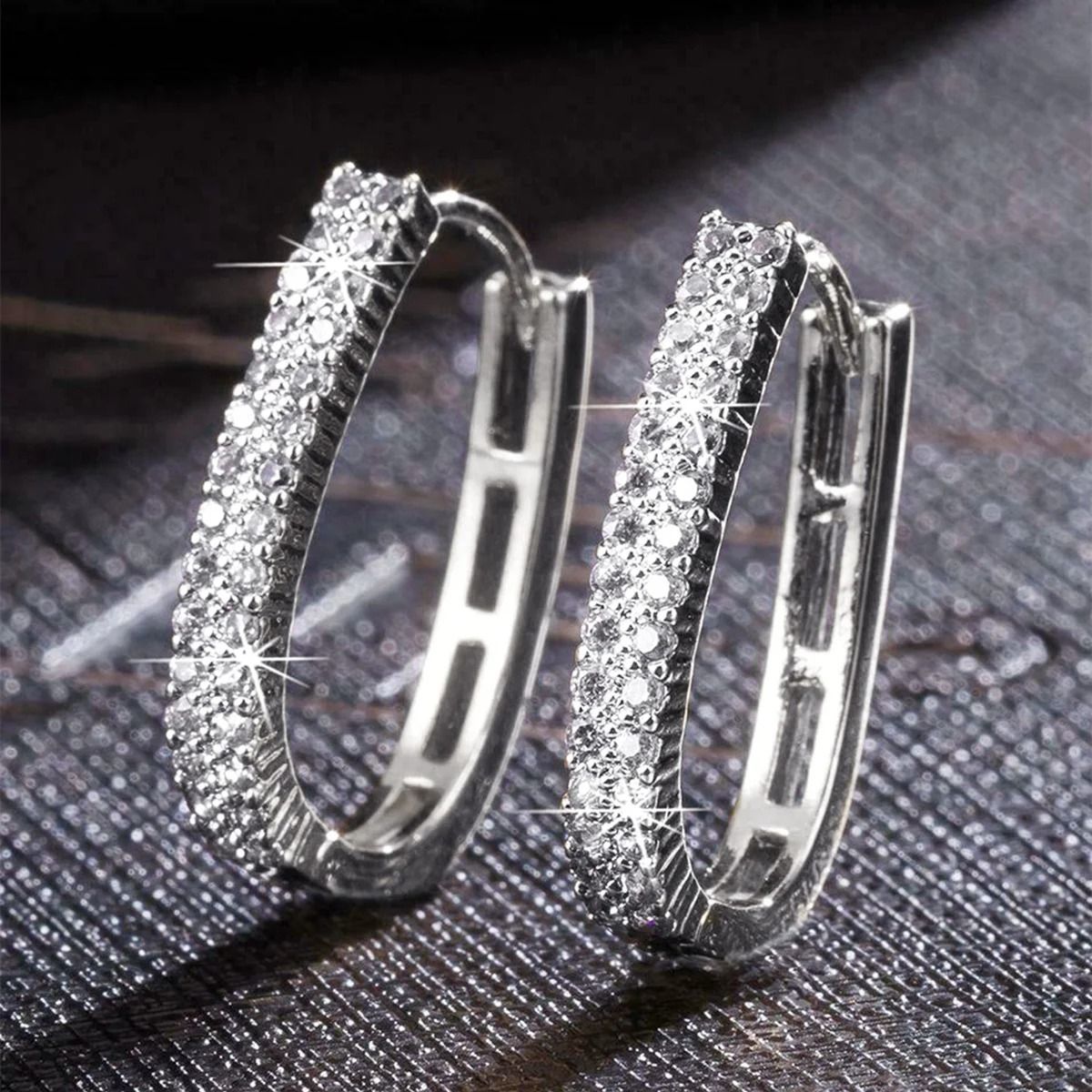 Full Paved CZ Hoop Earrings For Women 2