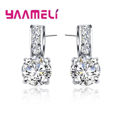 Cubic Zirconia Bridal Necklace And Stud Earrings Set 2