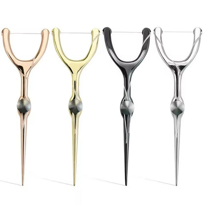 Stainless Steel Toothpick And Reusable Y Shape Flossing Holder Portable Eco Friendly Teeth Cleaning 1