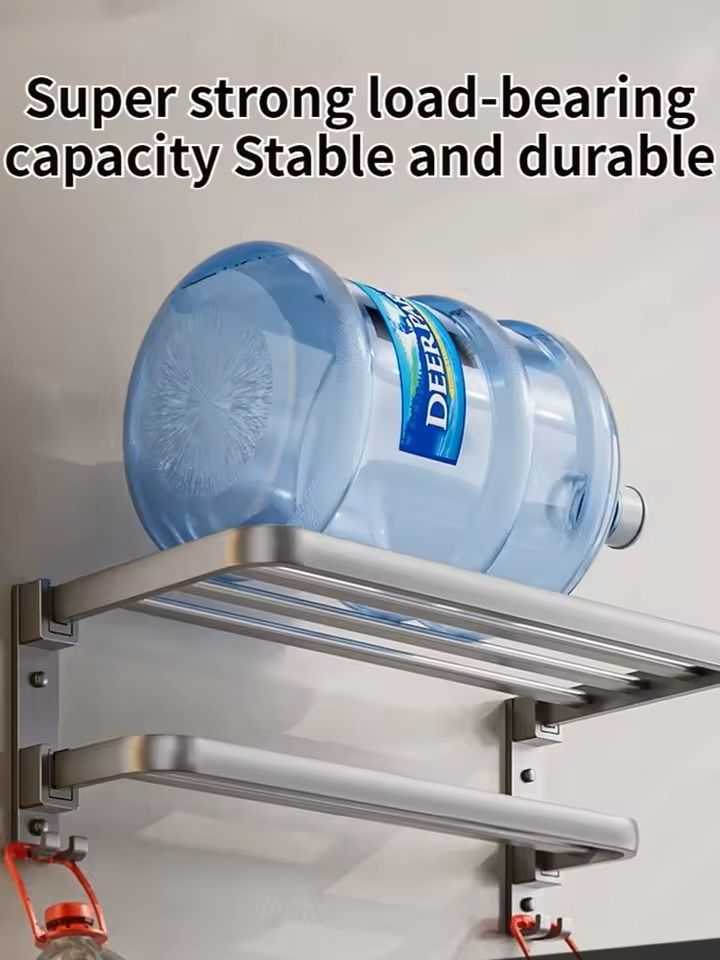 Upgraded Space Aluminum Towel Rack  Thickened WallMounted 4060 Cm Bathroom Storage  Drying Shelf 2
