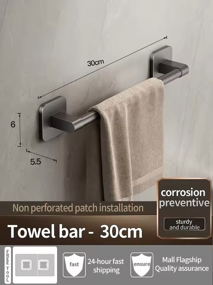 No Need To Drill Walls For Installation Bathroom Towel BarHookTowel RackKitchen Rag Rack Bathroom A 6