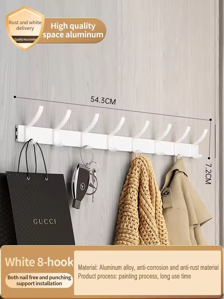 NoDrill Adhesive Towel Bar  PunchFree WallMounted Towel Rack For Bathroom  Kitchen 2