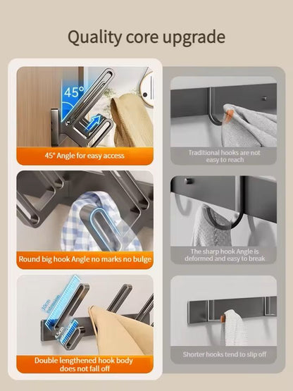 NoDrill Adhesive Towel Bar  PunchFree WallMounted Towel Rack For Bathroom  Kitchen 4