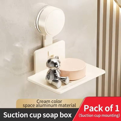 NoDrill Suction Cup Soap Storage Rack  WallMounted Bathroom Soap Holder  Drain Box 2
