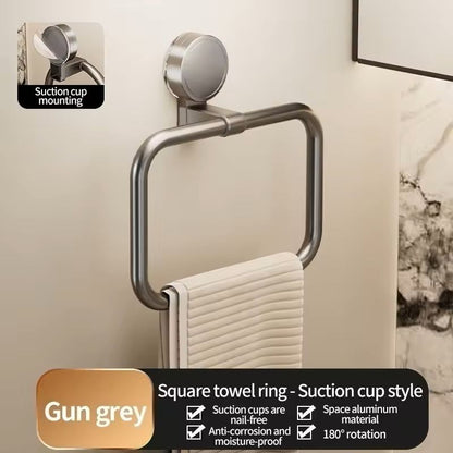 NoDrill Suction Cup Towel Ring  PunchFree WallMounted Hand Towel  Rag Rack For Bathroom  Kitchen 3