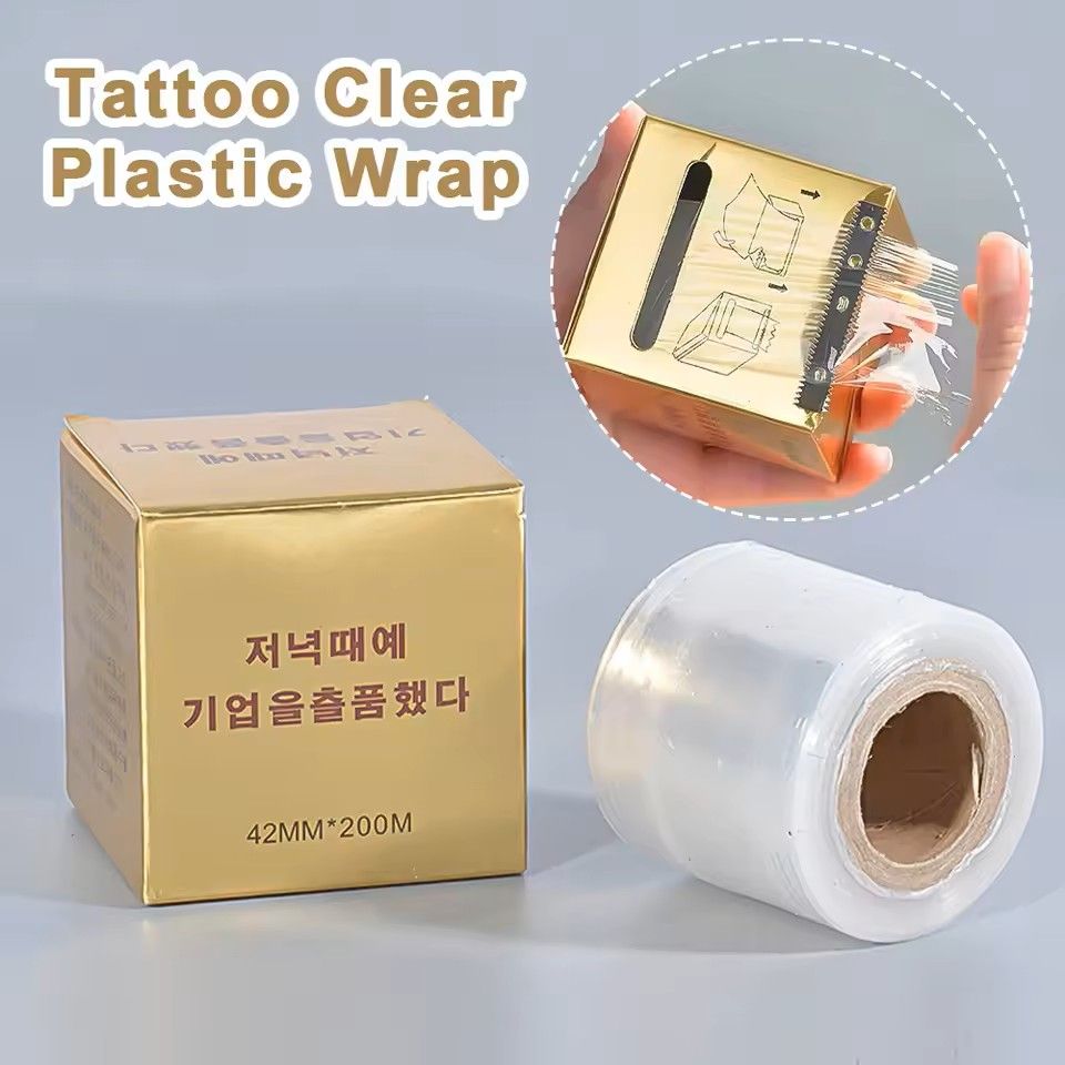 200M Tattoo Clear Plastic Wrap Microblading Film for Permanent Makeup and Eyebrow Tattoo Protection