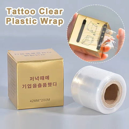 200M Tattoo Clear Plastic Wrap Microblading Film for Permanent Makeup and Eyebrow Tattoo Protection