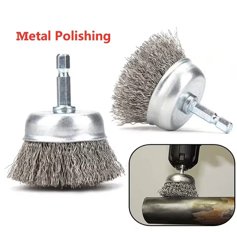50mm 65mm Steel Wire Wheel Brush for Drill Metal Rust Removal and Polishing Rotary Tool Attachment