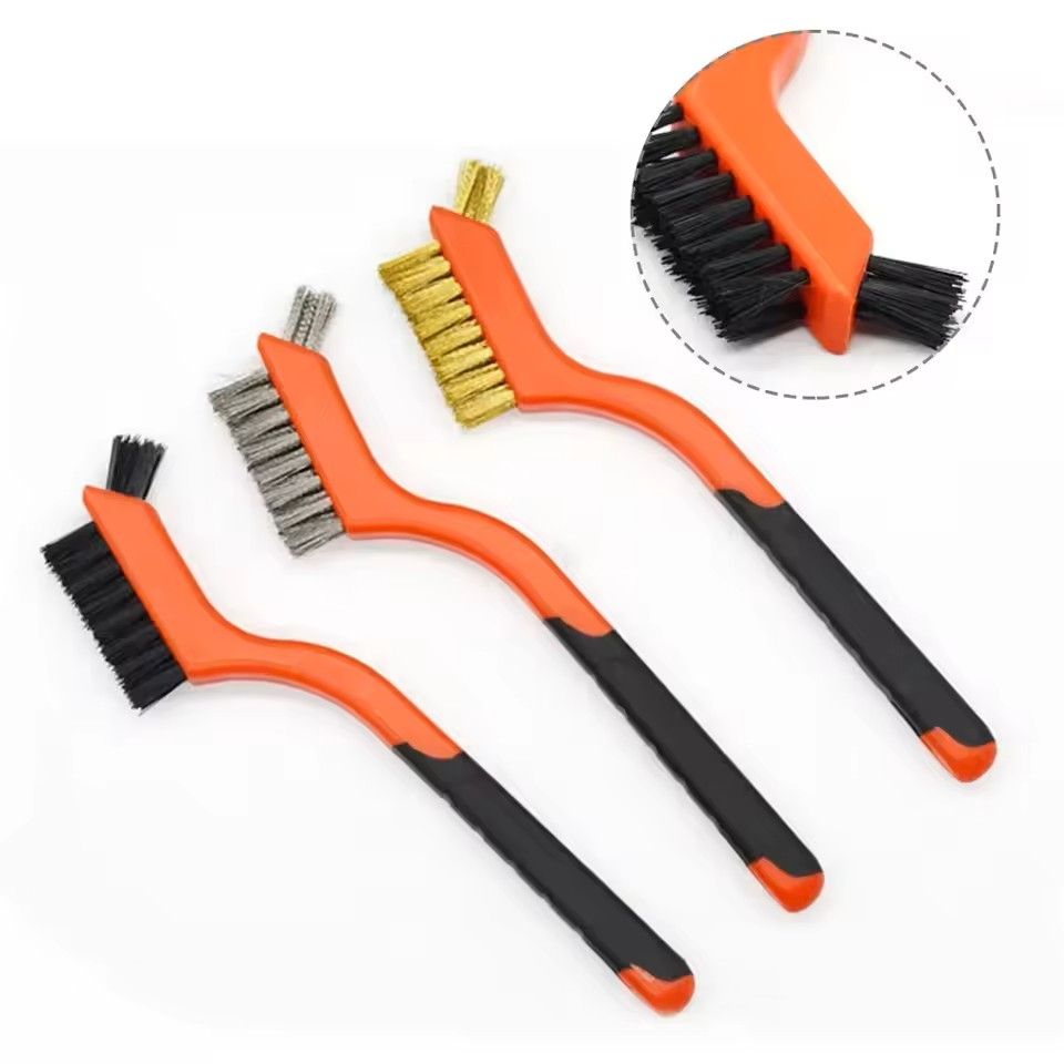 7 Inch Industrial Cleaning Brush Brass Nylon Stainless Steel Wire Hard Bristle Rust Remover Hand To 1