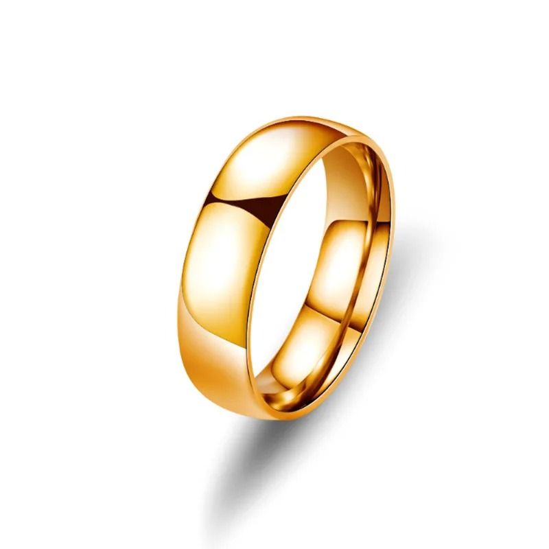 6mm Stainless Steel Titanium Style Ring 7