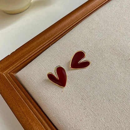 Crystal Heart Stud Earrings For Women 10