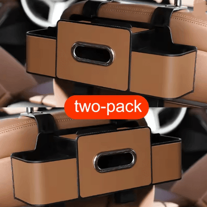 Car Backseat Organizer With Leather Storage Bag And Cup Holder 8