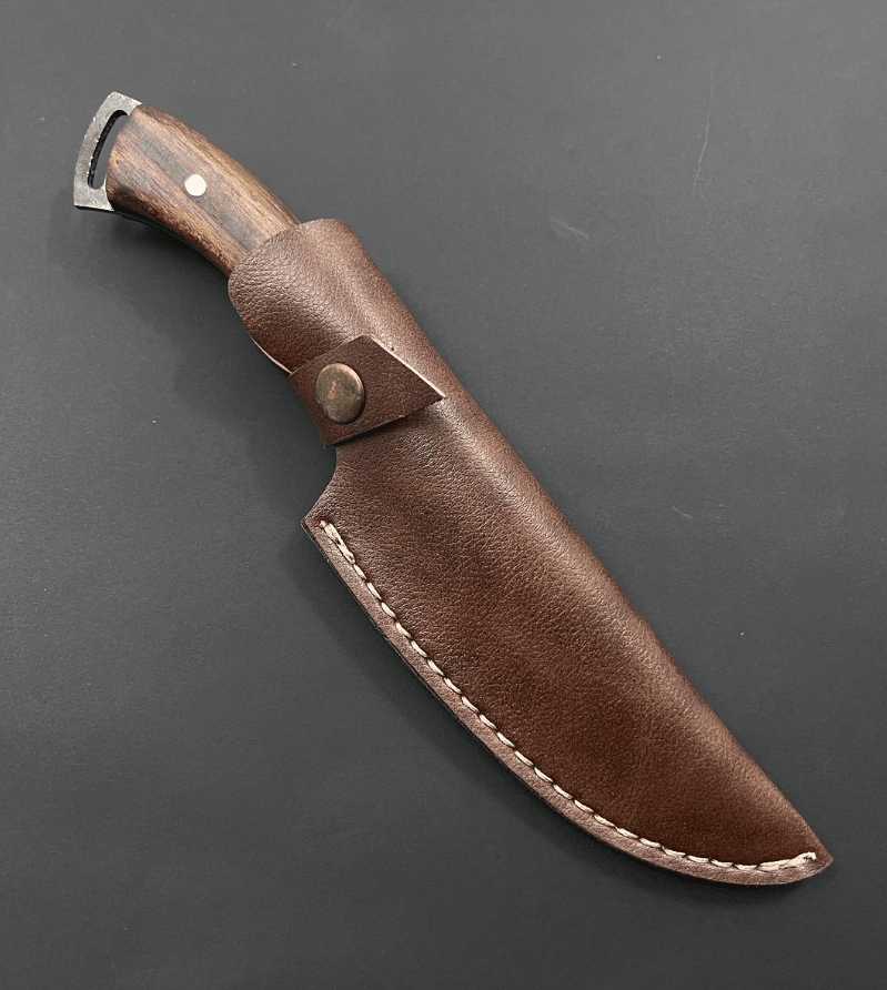 Handmade Bushcraft Hunting Knife 10 | 4116 Stainless Steel Blade | Walnut Grip | Outdoor Survival Knife