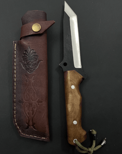 Handmade Full Tang Gut Hook Hunting Knife | Custom Engraved 4034 Steel Blade | Outdoor Field Knife 26 cm