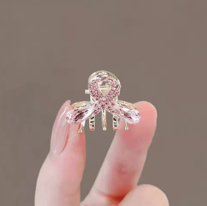 Mini Rhinestone Flower Hair Claw For Elegant Styling 2