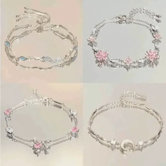 Crystal Cherry Blossom Bracelet for Women and Girls