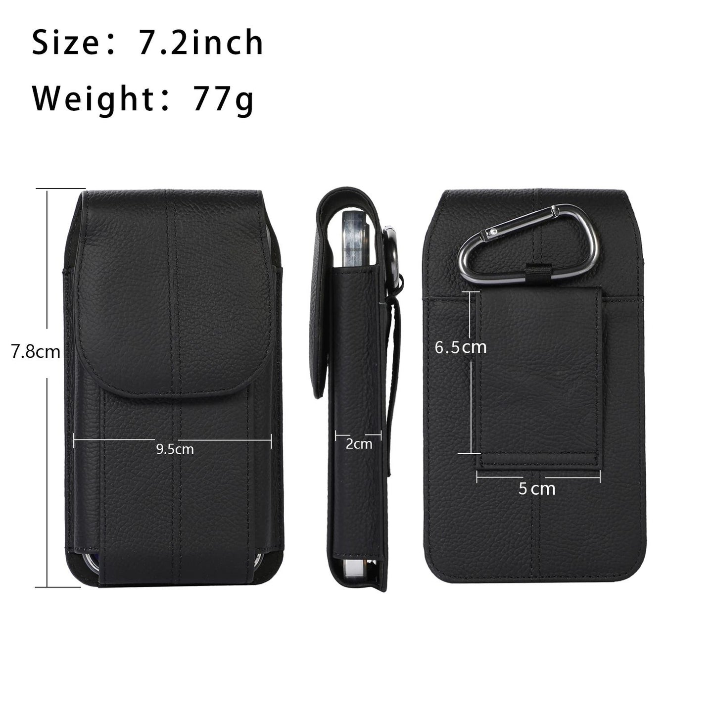 Genuine Cowhide Leather Phone Waist Pouch 10