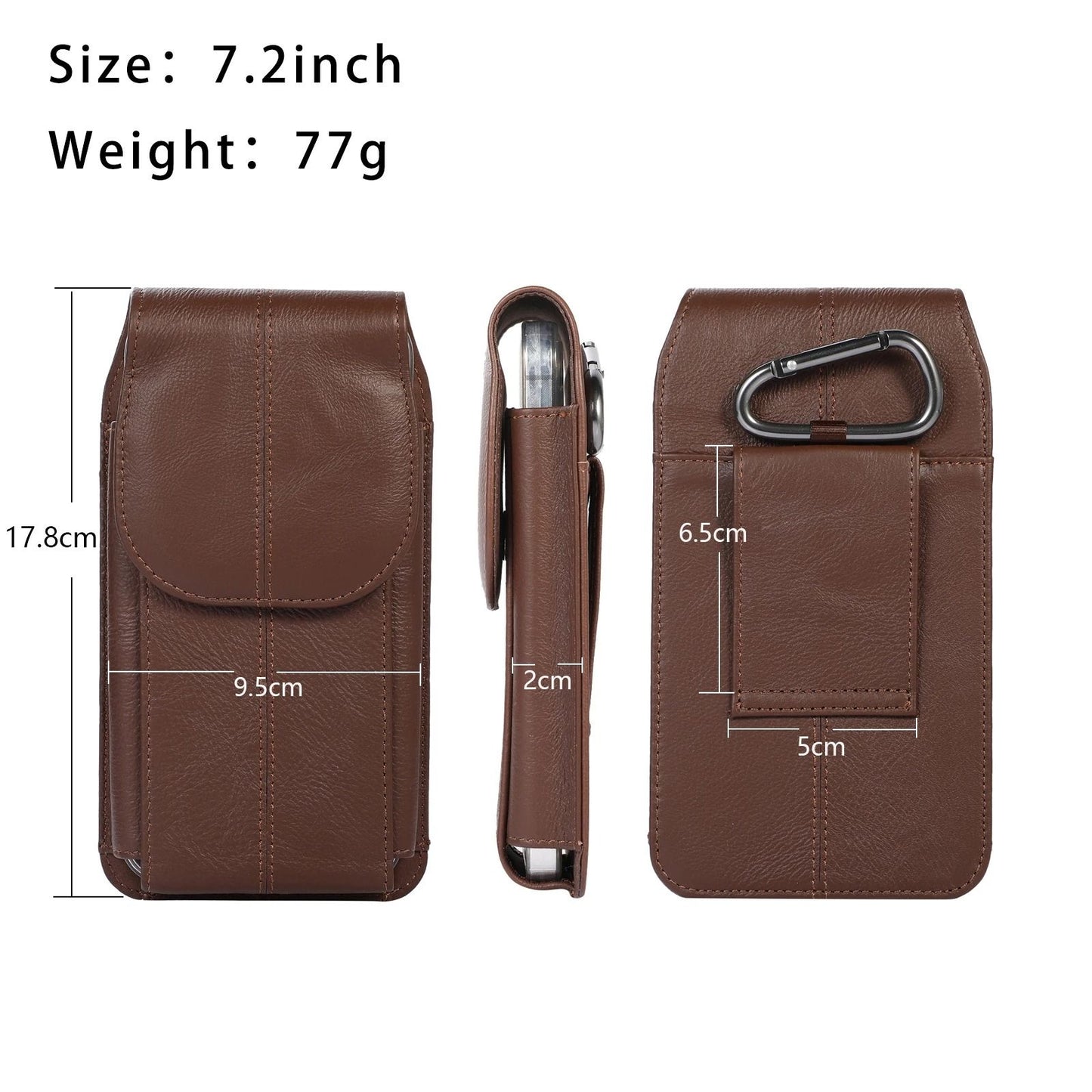 Genuine Cowhide Leather Phone Waist Pouch 12