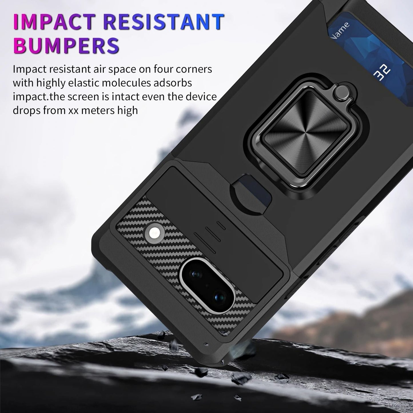 Wallet Phone Case With Card Slot And Kickstand For Google Pixel 3