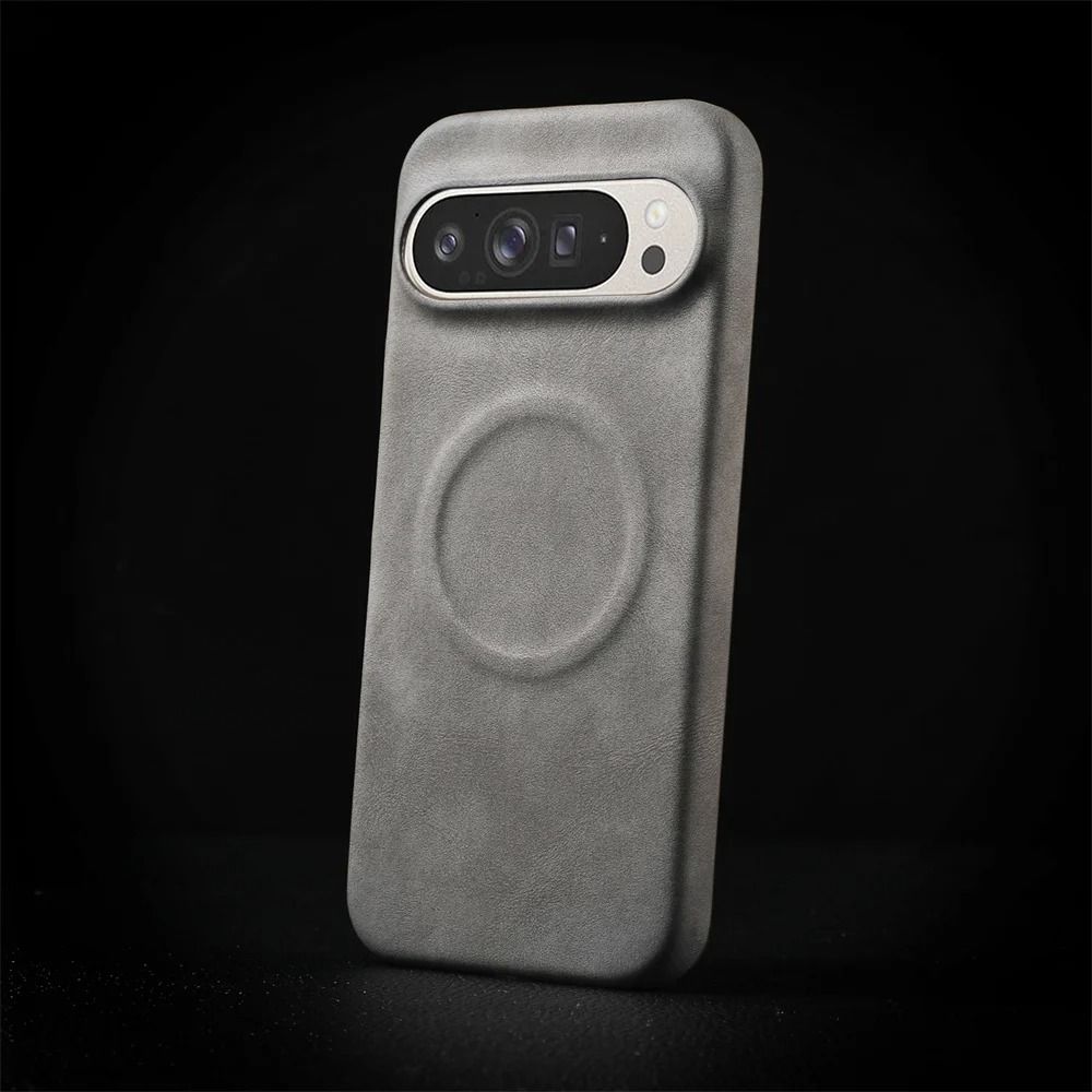 Magnetic Sheepskin Leather Phone Case For Google Pixel 9