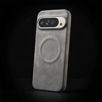 Magnetic Sheepskin Leather Phone Case For Google Pixel 9