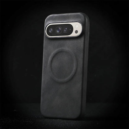 Magnetic Sheepskin Leather Phone Case For Google Pixel 10