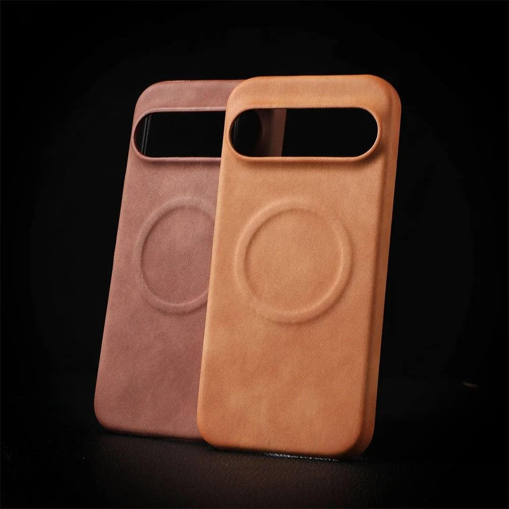 Magnetic Sheepskin Leather Phone Case For Google Pixel 2
