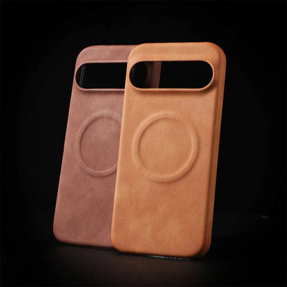 Magnetic Sheepskin Leather Phone Case For Google Pixel 2