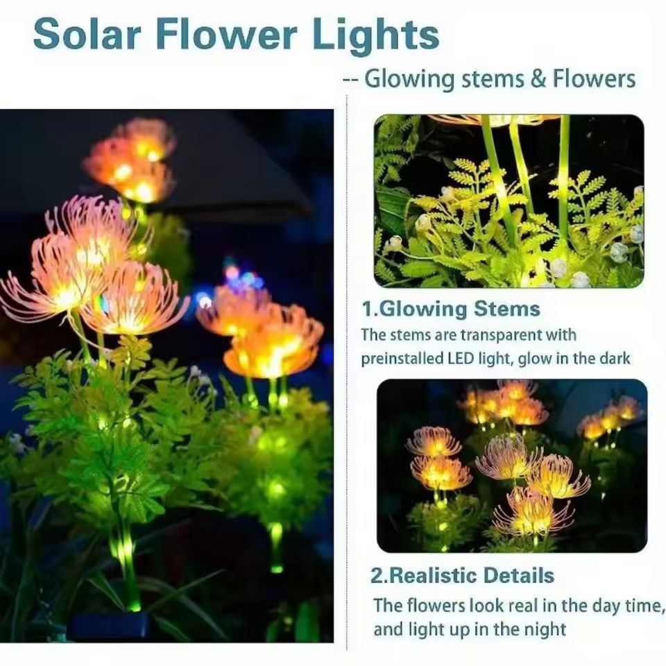 SolarGlow Solar Flower Lights  Decorative Outdoor LED Garden Lights 3