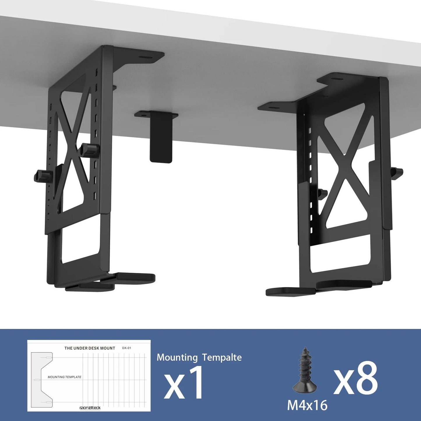 Adjustable Under Desk PC Or NAS Mount Bracket Holder 6