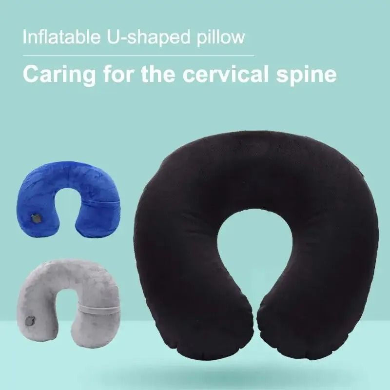 U Shaped Inflatable Travel Pillow Portable Neck Support Cushion 1