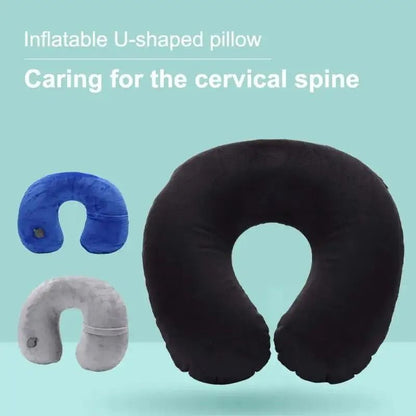 U Shaped Inflatable Travel Pillow Portable Neck Support Cushion 1