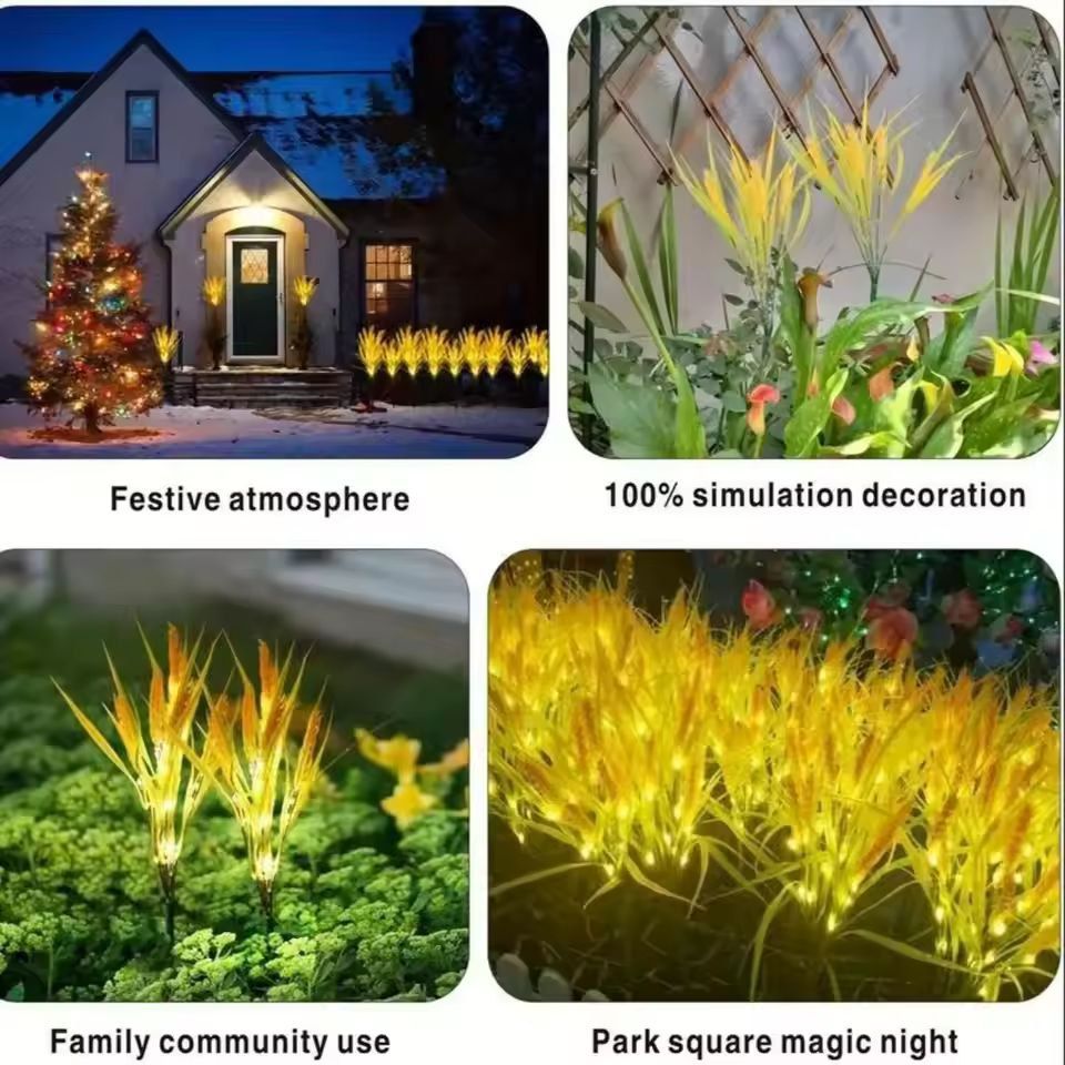Autumn Wheat Solar Pathway Lights  DusktoDawn Waterproof Outdoor LED Walkway  Garden Lighting 4