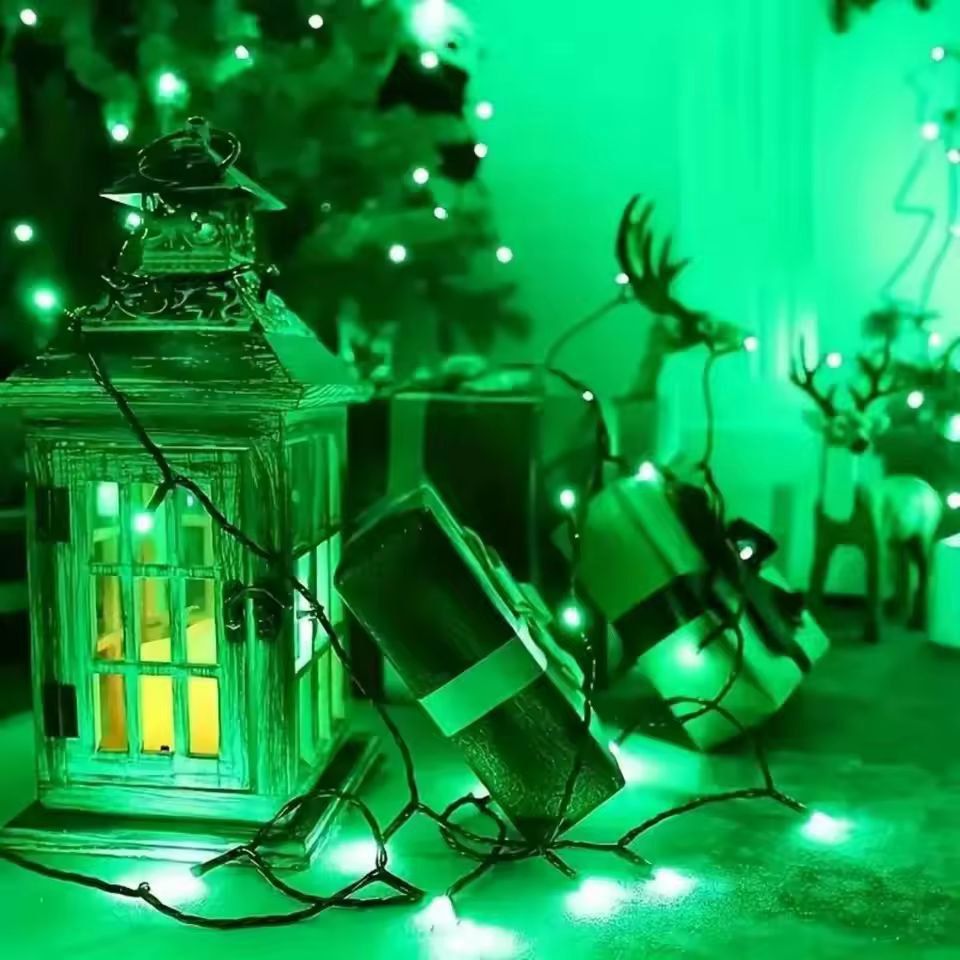 SolarGlow Green Solar String Lights  Waterproof Outdoor Decoration For Garden Patio  Parties 3