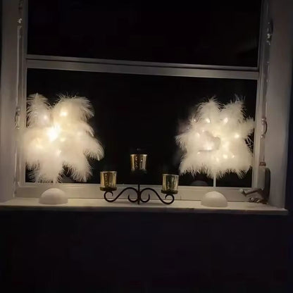 FeatherGlow Portable LED Table Lamp  BatteryPowered Ambient Night Light 1