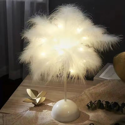 FeatherGlow Portable LED Table Lamp  BatteryPowered Ambient Night Light 2