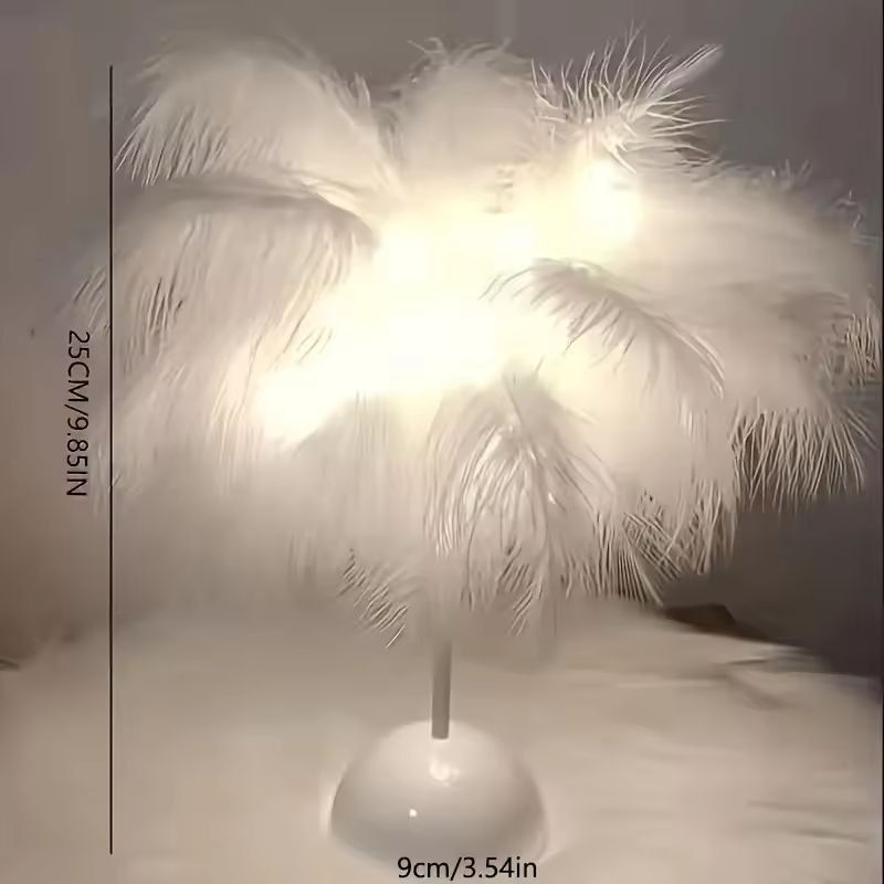 FeatherGlow Portable LED Table Lamp  BatteryPowered Ambient Night Light 3