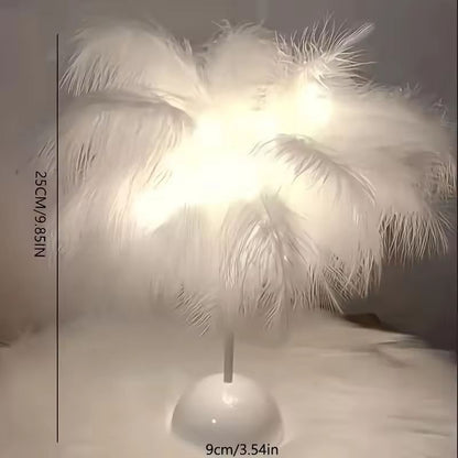 FeatherGlow Portable LED Table Lamp  BatteryPowered Ambient Night Light 3
