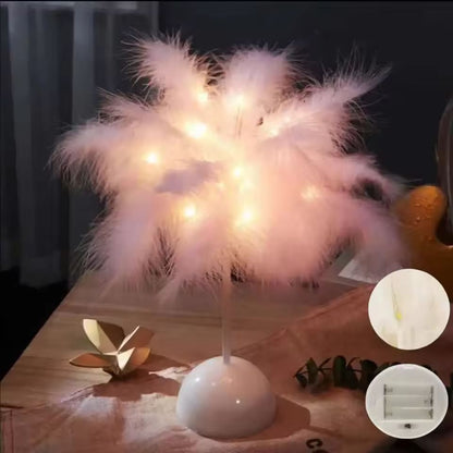 FeatherGlow Portable LED Table Lamp  BatteryPowered Ambient Night Light 4