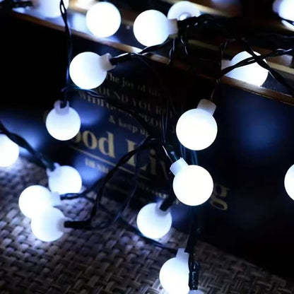 GardenGlow Solar Globe Light String  Frosted Outdoor Ball Lights For Patio  Garden 1