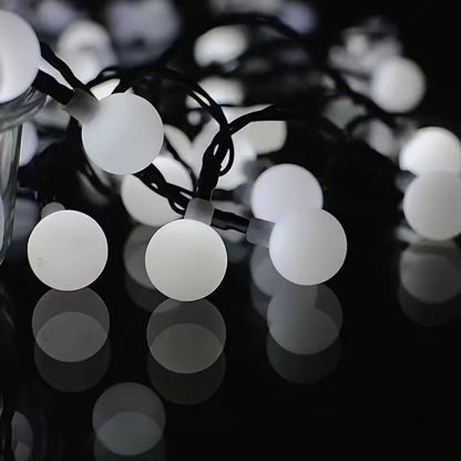 GardenGlow Solar Globe Light String  Frosted Outdoor Ball Lights For Patio  Garden 2