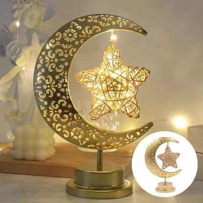 Elegant Iron Moon  Star Orb Table Lamp  LED Decorative Ambient Light 4