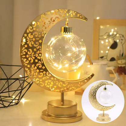 Elegant Iron Moon  Star Orb Table Lamp  LED Decorative Ambient Light 6