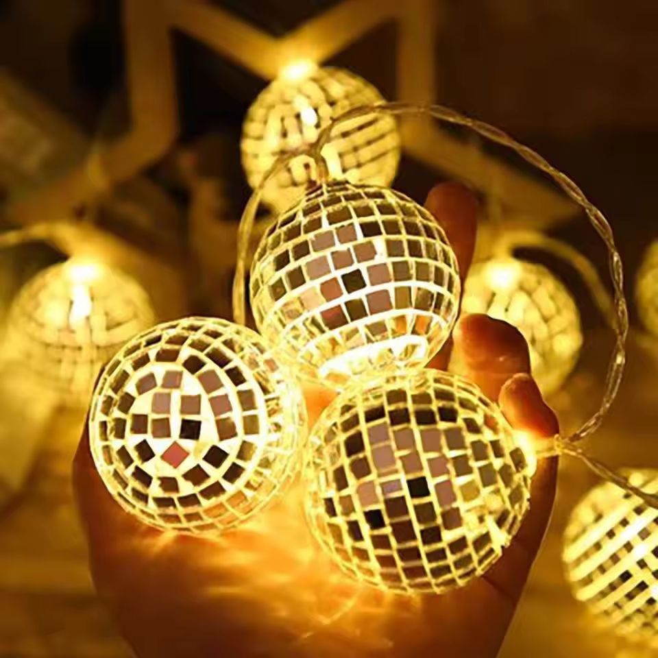 CozyGlow Mirror Ball LED String Lights  Warm Disco Party Fairy Lights 3